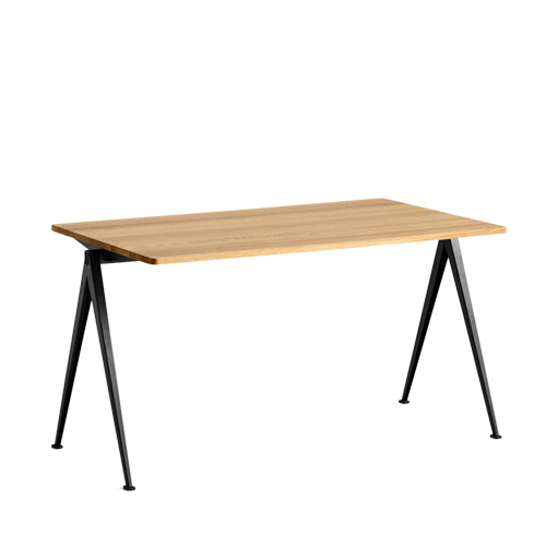 Pyramid Table 01 Black Frame / Clear Lacquered Solid Oak Top 3 sizes